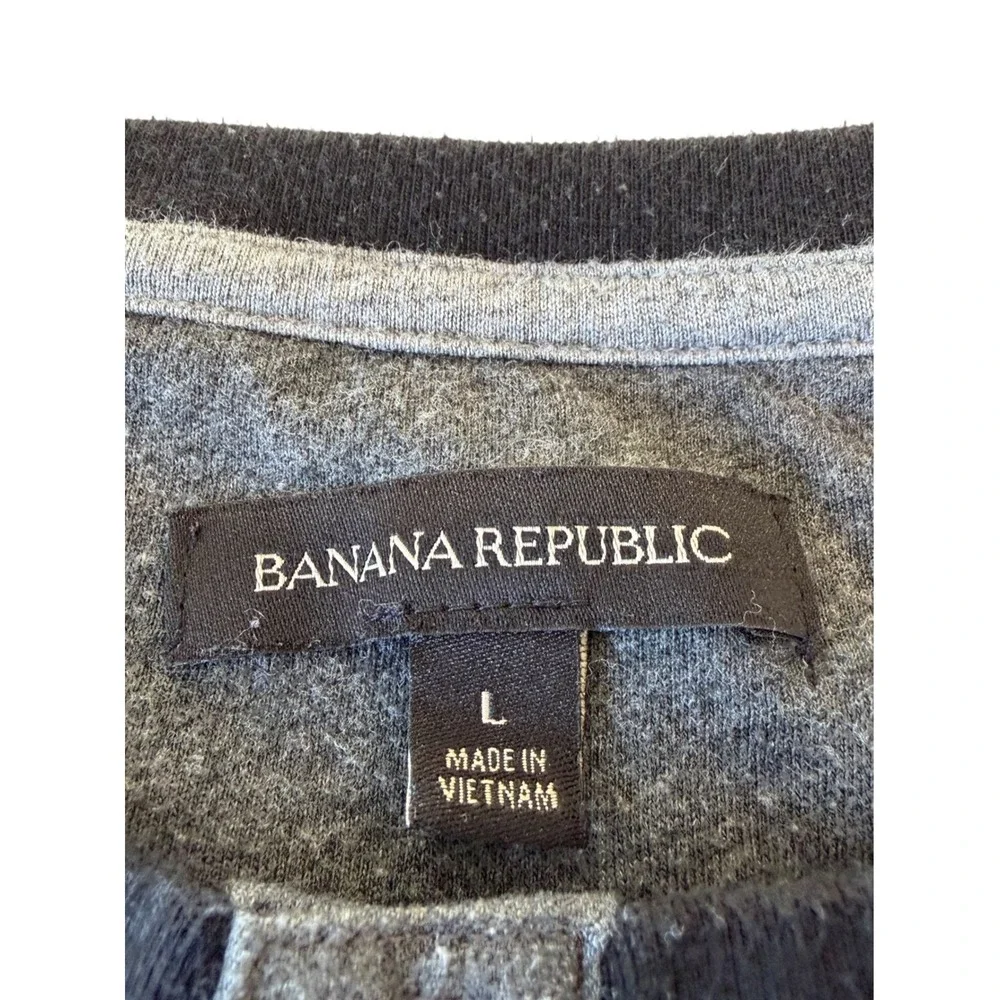 Banana Republic Black Solid Dexter Henley, L